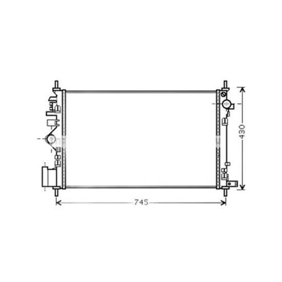 Radiator Motor SAAB 9-5 2010->2012 Radiator apa pentru 2 0 TURBO cu aer conditionat 68x40 Perioada 2010 2011 2012 2013 2014 2015 2016