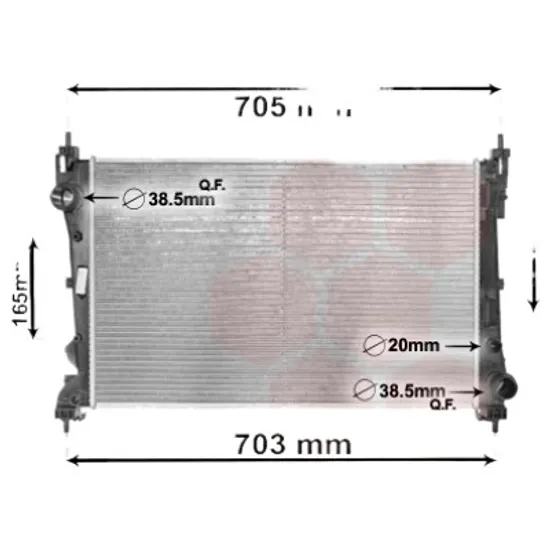 Radiator apa OPEL COMBO X12 2012-> 1.3 CDTI 70KW 95CP , pentru motor A 13 FD perioada 2016 2017,2018,2019,2020 2021