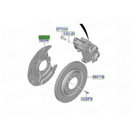 Protectie disc HYUNDAI STARIA 2025-> Protectie disc frana spate (O) STANGA Perioada 2025