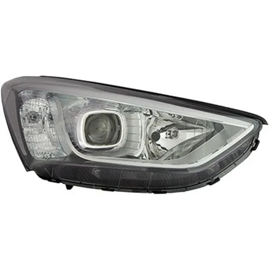 Far dreapta HYUNDAI SANTA FE 3 2012->2018 perioada 2012 2013 2014 2015 cu motor reglaj, fara unitate de control Xenon, cu xenon, semnal alb, cu reglaj distanta iluminare automat, cu daylight, cu bec D3S/H7