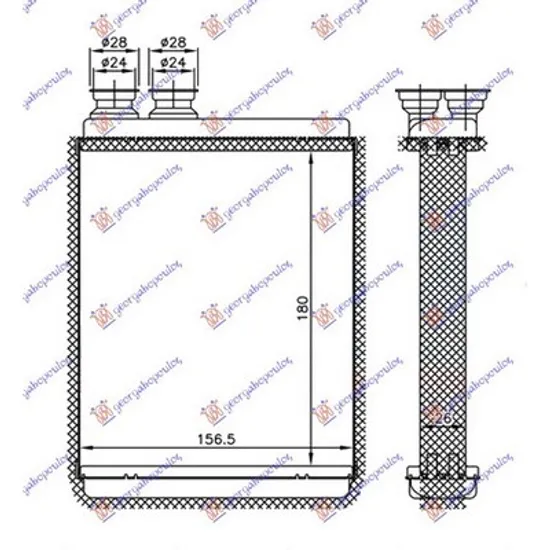 Radiator Incalzire CITROEN C3 2 2009->2016 Calorifer BEHR 180x157x26 Perioada 2009 2010 2011 2012 2013 2014 2015 2016