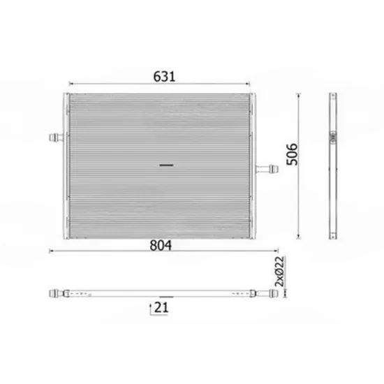 Radiator Motor MERCEDES SPRINTER 907 910 2018-> Radiator suplimentar 2.0 diesel (631x506) Perioada 2018 2019 2020 2021 2022 2023