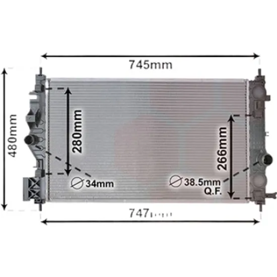 Radiator apa OPEL ZAFIRA C 2011-> 1.6 100KW 136CP , pentru motor D 16 SHJ perioada 2018 2019