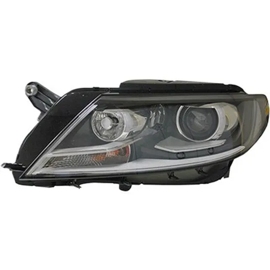 Far stanga VW CC 2011->2016 perioada 2011 2012 2013 2014 2015 2016 , fara motor reglaj, fara unitate de control Xenon, cu xenon, semnal transparent, cu reglaj distanta iluminare automat, cu lumina de zi, cu bec D3S/H7, cu bec PW24W