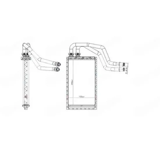 Radiator Incalzire MERCEDES VITO W447 2014-> Calorifer (250x154x32) (NISSENS) Perioada 2015 2016 2017 2018 2019 2020