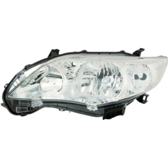 Far dreapta TOYOTA COROLLA E15 2006->2014 perioada 2006 2007 2008 2009 2010 2011 2012 2013 de la an de fabricatie 04/2010, fara motor reglaj, semnal transparent, cu reglaj electric, cu bec HB4/HB3