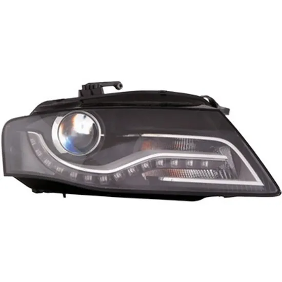 Far dreapta AUDI A4 B8 2007->2015 perioada 2011 2012 2013 2014 2015 pana la an de fabricatie 03/2012, cu motor reglaj, fara unitate de control Xenon, Bi-Xenon, semnal alb, pentru vehicule cu lumini xenon, cu reglaj distanta iluminare automat, cu bec D3S Lampa descarcare gaze