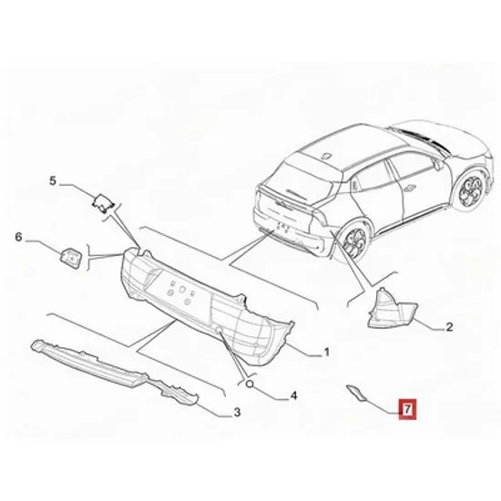 Reflector Spate ALFA ROMEO JUNIOR 2024-> Reflector Bara spate (O) STANGA Perioada 2024 2025