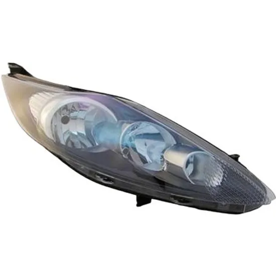 Far dreapta FORD FIESTA 5 JH 2008->2017 perioada 2010 2011 2012 2013 2014 2015 pana la an de fabricatie 2013, cu motor reglaj, fumuriu, semnal transparent, cu reglaj electric, cu bec H7/H1