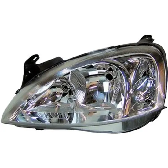 Far stanga OPEL CORSA C 2000->2009 perioada 2000 2001 2002 2003 2004 2005 2006 2007 2008 2009 de la an de fabricatie 07/2004, fara motor reglaj, semnal transparent, cu reglaj electric, cu bec H7/H1