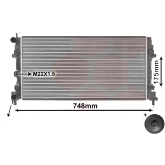 Radiator apa SKODA RAPID 2011->2019, FABIA 2 2006->2014 pentru 1.6 TDI, perioada 2010 2011 2012 2013 2014 2015