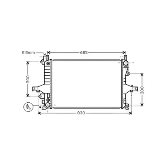Radiator Motor VOLVO V70 2 1999->2008 Radiator apa pentru 2 0 - 3 0 benzina - 2 4TD cu/fara aer conditionat 62x42 Perioada 2000 2001 2002 2003 2004 2005 2006 2007