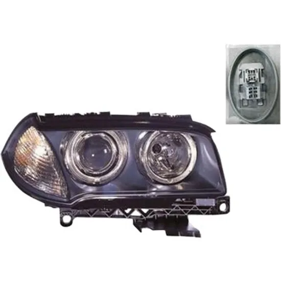 Far dreapta BMW X3 E83 2003->2011 perioada 2008 2009 2010 cu motor reglaj, fara unitate de control Xenon, Bi-Xenon, semnal alb, cu reglaj distanta iluminare automat, cu bec D1S/H7,