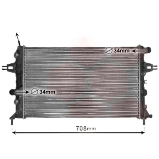 Radiator apa OPEL ASTRA G 1998->2009 pentru 2.0 16V, perioada 1998 1999 2000 2001 2002 2003 2004 2005