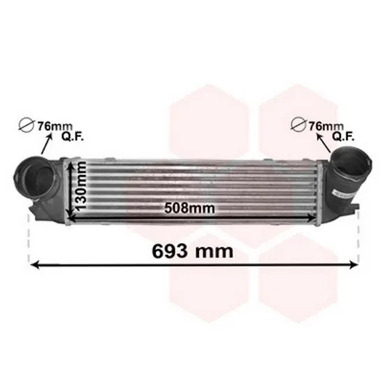 Intercooler BMW 3 E90 2004->2011 Radiator intercooler 2,0 - 3,0 TD (508x130x105) Perioada 2005 2006 2007 2008 2009 2010 2011 2012