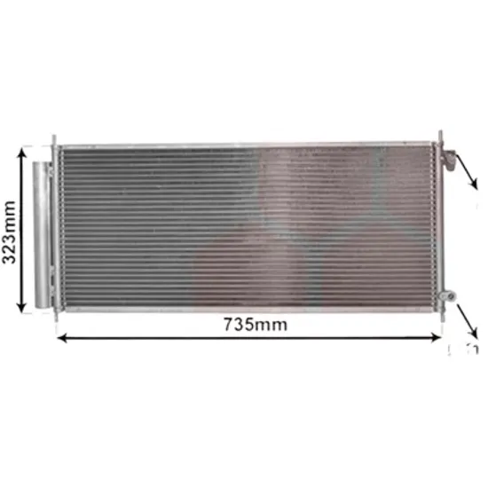 Radiator aer conditionat DACIA SANDERO 1 2008->2013 1.2 16V 55KW 75CP , pentru motor D4F 732 perioada 2008 2009,2010,2011,2012 2013