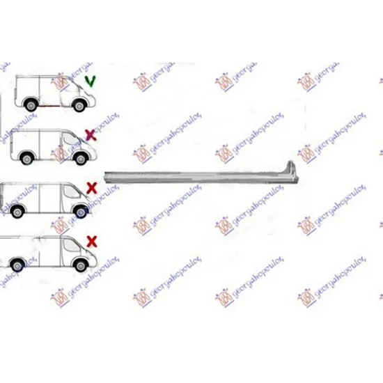 Prag Metalic FORD TRANSIT 2005->2014 Prag usa culisanta (scurt) Perioada 2006 2007 2008 2009 2010 2011 2012 2013