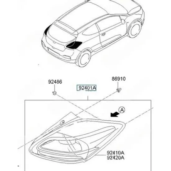 Stop Spate KIA PRO CEED 2013->2018 Lampa stop spate LED (O) STANGA Perioada 2013 2014 2015