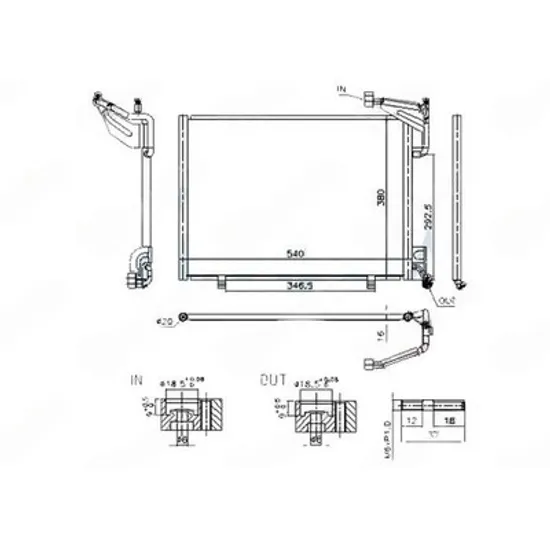 Radiator Aer Conditionat FORD ECOSPORT 2012-> Radiator condensator aer conditionat toate modelele benzina (500x350x16) Perioada 2013 2014 2015 2016 2017