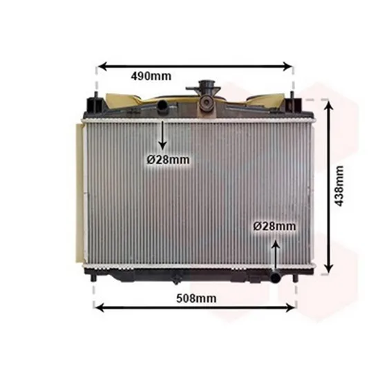 Radiator Motor MAZDA 2 2007->2014 Radiator apa 1.3-1.5 16V MAN +/-AC (35x55,5x1,6)(KOYO) Perioada 2007 2008 2009 2010 2011 2012 2013 2014