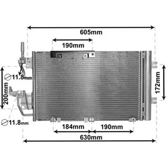 Radiator Aer Conditionat OPEL ASTRA H 2004->2014 Radiator aer conditionat 1 3 - 1 7 - 1 9 CDTi - 2 0 L PC 49,5x3 Perioada 2004 2005 2006 2007 2008 2009
