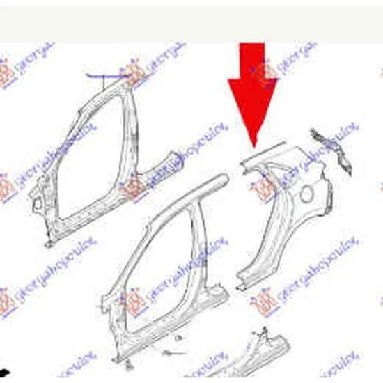 Aripa Spate HYUNDAI i30 2017-> Aripa spate (O) stanga Perioada 2017 2018 2019 2020 2021 2022 2023