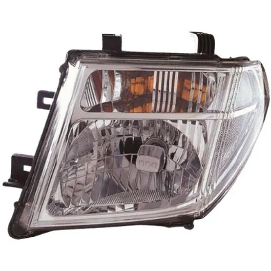 Far stanga NISSAN NAVARA D40 2004->2014 perioada 2009 2010 2011 2012 2013 2014 de la an de fabricatie 01/2010, fara motor reglaj, semnal alb, cu reglaj electric, cu bec H4