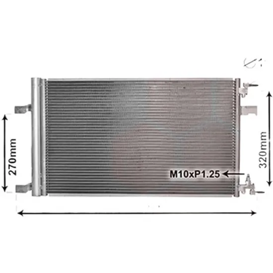 Radiator aer conditionat PEUGEOT 3008 2016->, 308 2 2013->2021, 508 2 2018-> pentru 1.6 THP 150, perioada 2014 2015 2016 2017 2018 2019 2020 2021 2022 2023