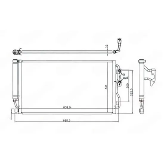 Radiator Aer Conditionat BMW 3 F30 2011->2018 Radiator condensator aer conditionat 3.0 (335i automatic) - (M3 ) benzina (600x345x16) Perioada 2012 2013 2014