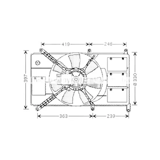 Ventilator motor MITSUBISHI LANCER 7 CS 2000->2013 pentru 1.6, perioada 2003 2004 2005 2006 2007 2008
