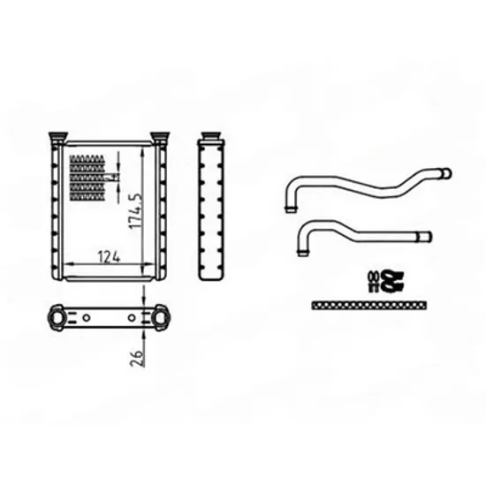 Radiator Incalzire TOYOTA YARIS 2020-> Calorifer benzina/hybrid (124x174) Perioada 2020 2021 2022 2023 2024 2025