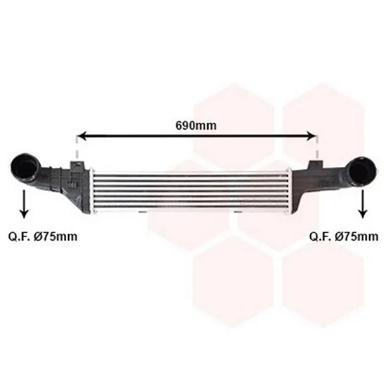 Intercooler MERCEDES E-CLASS W210 1995->2002 Radiator intercooler 2,0 - 2,2 - 2,7 CDi (56x113x50) Perioada 1995 1996 1997 1998 1999 2000 2001 2002