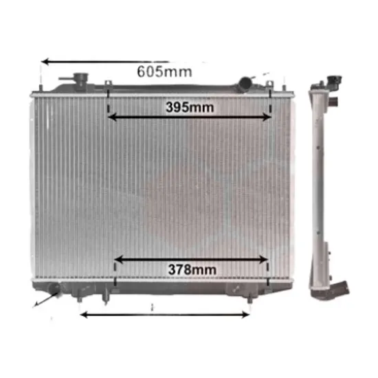 Radiator apa FORD RANGER 2005->2012 pentru 2.5 TDCi 4x4, perioada 2006 2007 2008 2009 2010 2011 2012