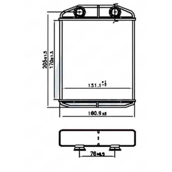 Radiator Incalzire DACIA SANDERO 1 2008->2013 Calorifer (170x151x26) (tip DENSO) Perioada 2012 2013 2014 2015 2016