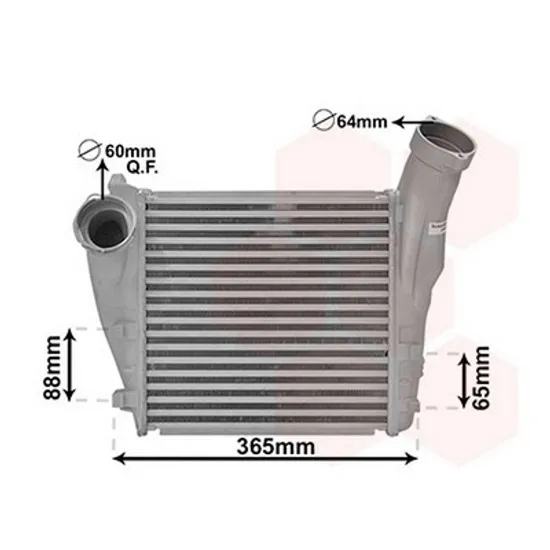 Intercooler PORSCHE CAYENNE 92A 2010-> Radiator intercooler 4.8 TURBO-S (288x280x62) ALUMINIUM ( 66/53) dreapta Perioada 2010 2011 2012 2013 2014 2015 2016