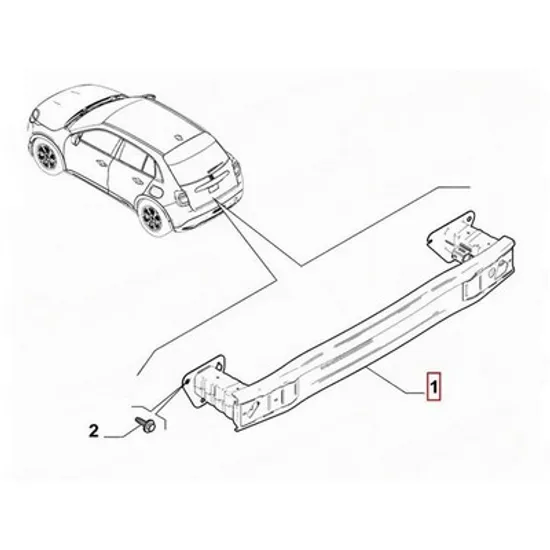 Armatura Bara spate ALFA ROMEO JUNIOR 2024-> Armatura Bara spate (HYBRID) (O) Perioada 2024 2025