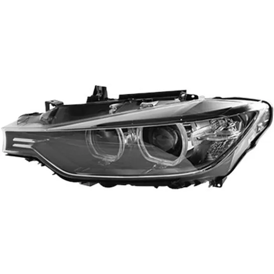 Far stanga BMW 3 F30 2011->2018 perioada 2011 2012 2013 2014 2015 2016 2017 2018 pana la an de fabricatie 2015, fara motor reglaj, fara unitate de control Xenon, cu xenon, cu reglaj distanta iluminare automat, adaptiv, cu faza scurta, adaptiv cu lumini de pozitie, cu semnal,