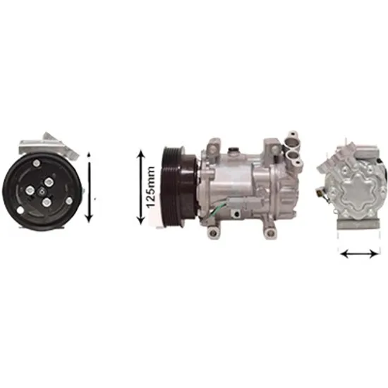 Compresor aer conditionat RENAULT KANGOO 1997->2007 1.5 dCi 50KW 68CP , pentru motor K9K 714 perioada 2005 2006 2007 2008 2009 2010