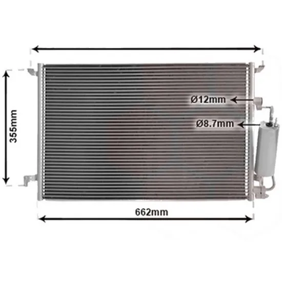 Radiator aer conditionat PEUGEOT BOXER 244 2001->2009 pentru 2.0 BiFuel, perioada 2001 2002 2003 2004 2005 2006