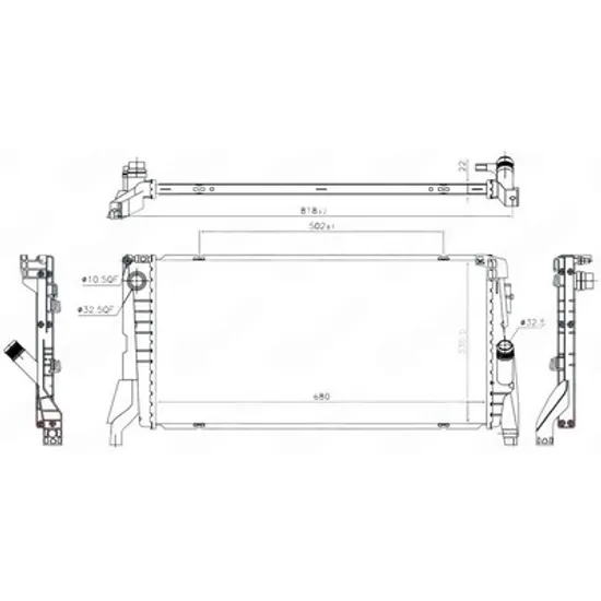 Radiator Motor MINI COUNTRYMAN F60 2016-> Radiator apa motor 1.5 (216i-218i) benzina manuala/automatic (680x330x22) (KOYO) DREAPTA Perioada 2016 2017 2018 2019 2020 2021