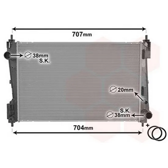 Radiator Motor FIAT PUNTO EVO 199 2008-> Radiator 1,3 JTD-CDTI 62x39,5 55KW BEHR Perioada 2008 2009 2010 2011 2012