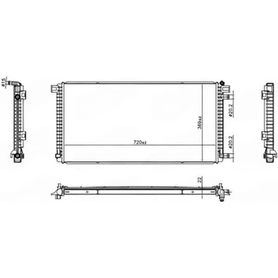 Radiator Motor AUDI E-TRON 2018-> Radiator apa motor (720x369x22) Perioada 2019 2020 2021 2022 2023 2024
