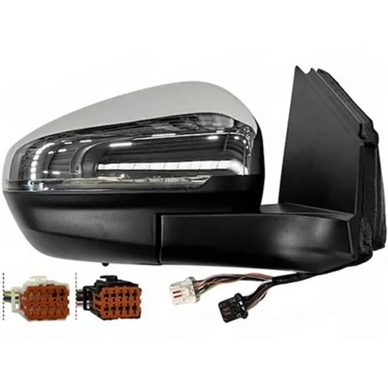Oglinda PEUGEOT 3008 2016-> Oglinda exterioara electrica cu incalzire cu rabatare electrica cu memorie cromat (cu semnal si lampa podea si senzor banda si senzor) (18PIN) DREAPTA Perioada 2016 2017 2018 2019 2020 2021