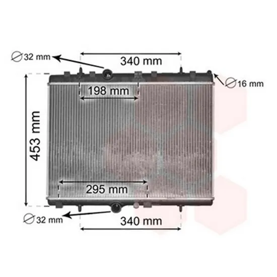Radiator Motor PEUGEOT 2008 1 2015->2020 Radiator apa benzina-diesel 38x56x2,7 BEHR Perioada 2014 2015 2016 2017 2018 2019 2020