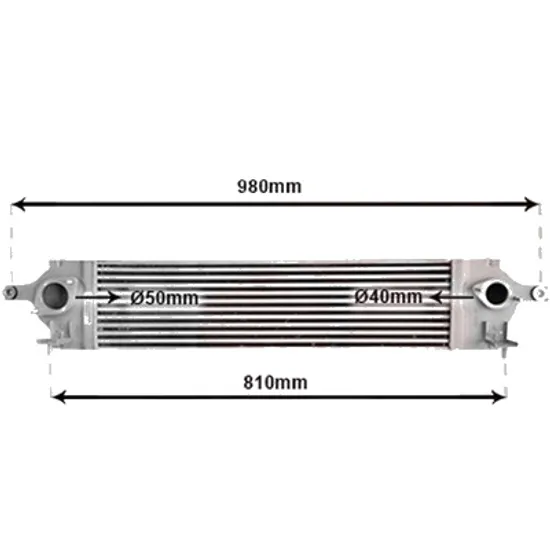 Intercooler RENAULT KOLEOS 1 2008->2015 2.0 dCi 110KW 150CP , pentru motor M9R 855, M9R 856, M9R 862, M9R 865, M9R 866 perioada 2008 2009,2010,2011,2012 2013