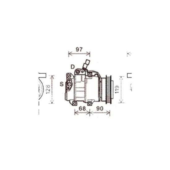 Compresor aer conditionat KIA RIO 4 2005->2011 pentru 1.6 16V, perioada 2005 2006 2007 2008 2009 2010 2011