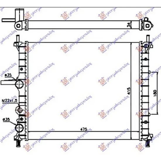 Radiator Motor FIAT MULTIPLA 1999-> Radiator 1.6i +/-A/C 47.5x41 VALEO 1998->2004 Perioada 1999 2000 2001 2002 2003 2004 2005 2006 2007 2008 2009 2010