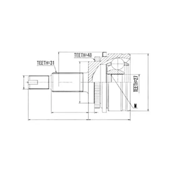 CAP PLANETARA SPATE DREAPTA LAND ROVER DISCOVERY 2.7 TD 4x4 -140KW/190CP- 2720cmc, pentru motor 276DT, perioada 2004,2005,2006,2007,2008,2009