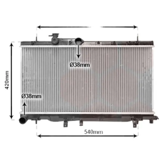 Radiator apa SUBARU IMPREZA 2000->2007 pentru 1.5 AWD, perioada 2006 2007