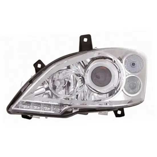 Far stanga MERCEDES VITO W639 2003-> perioada 2010 2011 2012 2013 2014 2015 cu motor reglaj, fara unitate de control Xenon, cu xenon, semnal transparent, cu reglaj distanta iluminare automat, cu daylight, adaptiv, cu bec D1S/H7